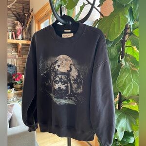 Vintage wolf graphic sweater oversized small